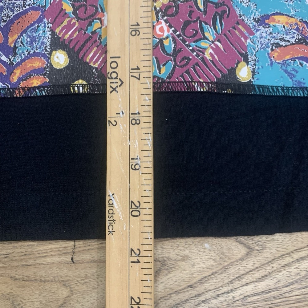 Vintage Fern Bratten Vest Tank Top Sz Large Color Block Floral Print Funky READ - Picture 6 of 6